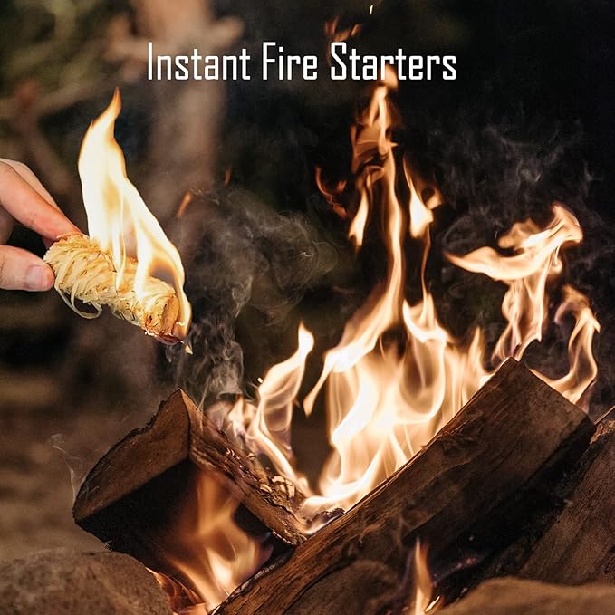80 Pcs Fire Starters for Campfire, Fireplace, Grill, Fire Pit, Wood Stove, BBQ, Smoker - Easy & Quick Light Fire Fit Kamado Joe, Big Green Egg and Solo Stove