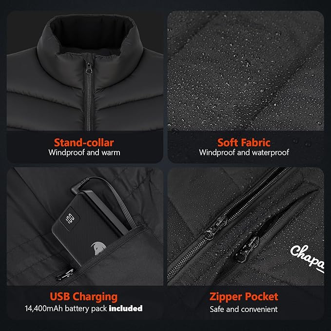 Women’s Heated Vest with Battery Pack Included, 7.4V Smart Washable Rechargeable Electric Lightweight Heating Vest