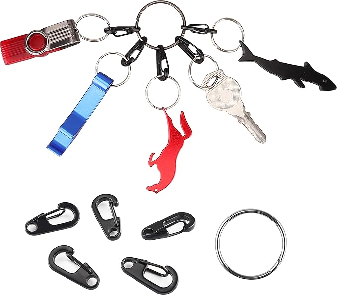 SWATOM Small Mini Carabiner Clip Tiny Spring Snap Hook Keychains Micro Carabiners for Paracord EDC Alloy Key Rings Outdoor Hiking Fishing Camping Backpack Accessories