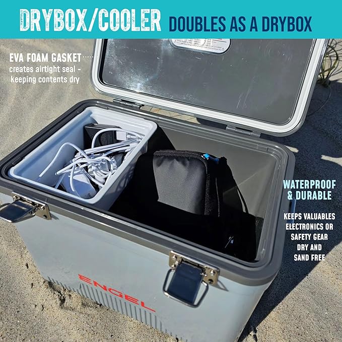 ENGEL 13qt Leak-Proof, Air Tight, Drybox Cooler and Small Hard Shell Lunchbox for Men and Women