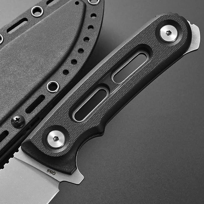GTK4 Fixed Blade Knife AUS-8 Steel Blade Nylon Fiberglass Handle Full Tang EDC Tool Knifes for Outdoor Camping Survival Adventure(black)