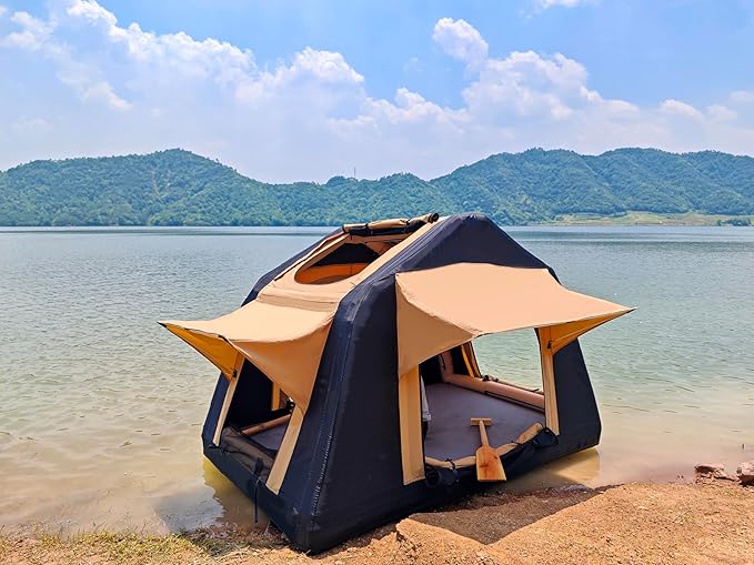 4x4 Offroad Car Roof Top Tent, Outdoor Portable 2-3 People Amphibious Inflatable Floating Tents for SUV,Truck and Universal Auto Self-Driving Touring Camping