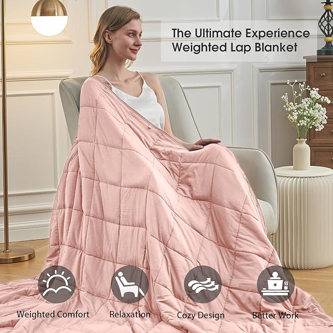 Pink Weighted Blanket for Adults (20lbs, 88"x104" King Size) - Cooling and Breathable Heavy Blankets for 130-220lbs with Premium Glass Beads - Soft Thick Blanket for All-Season Sleeping Comfort