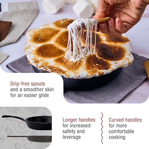 Victoria 8-Inch Cast Iron Skillet, Pre-Seasoned Cast-Iron Frying Pan with Long Handle, Made in Colombia