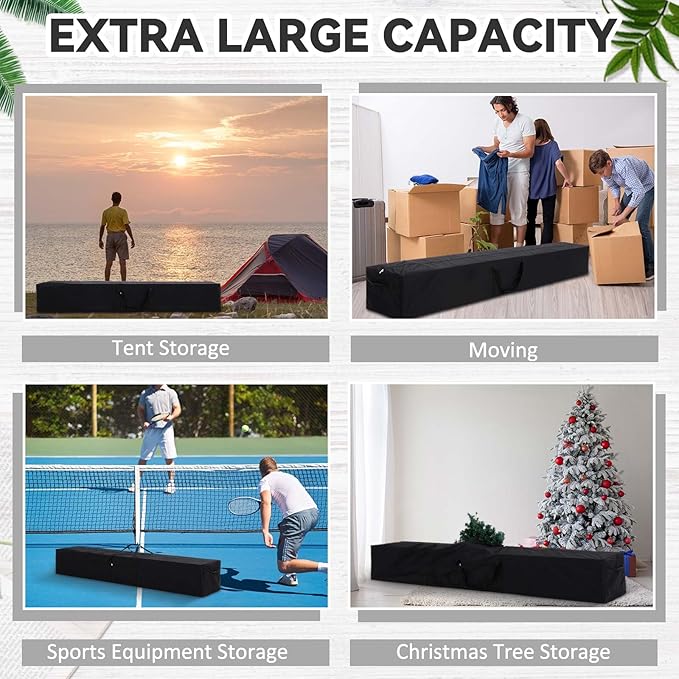83 x 16 x 12 Inch, 260 L Extra Large Duffle Bag Camping Tent Storage Duffle Sports Equipment Bag Heavy Duty and Waterproof for Travel Camping Tent Pole Hammock Tripod Fishing Luggage Moving