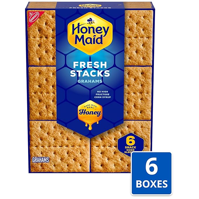 Honey Maid Fresh Stacks Graham Crackers, Bulk Travel Snacks, 6 Boxes (36 Multi Snack Packs)