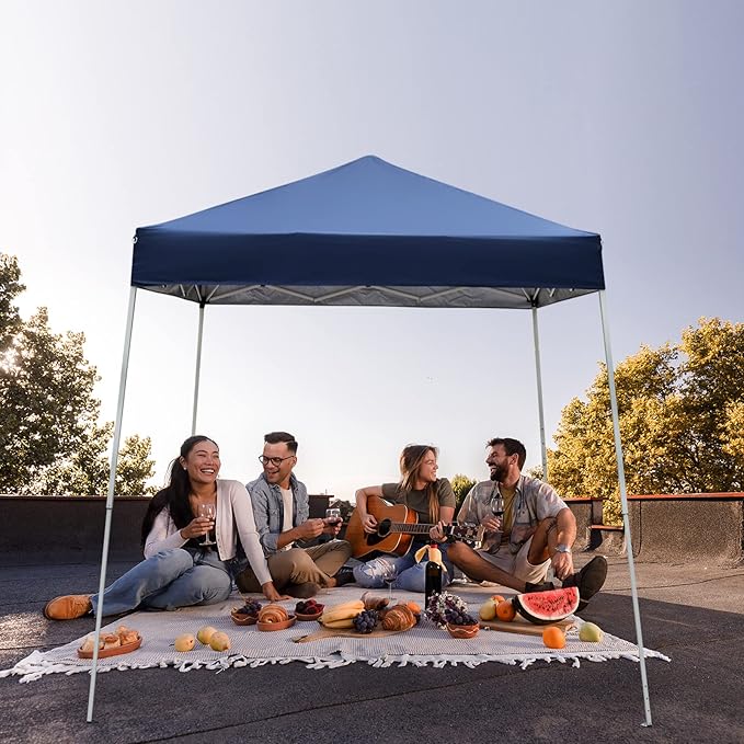 Outvita Canopy 7.8x7.8' Pop Up Commercial Instant Gazebo Tent, Waterproof & UV Protection Canopy Tent with Slant Legs for Party Wedding Birthday BBQ Events