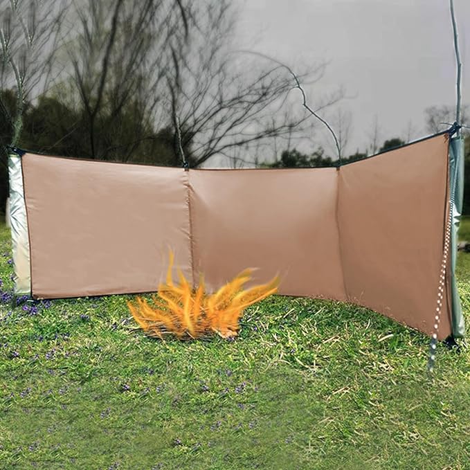 Windbreaker, 98x28 Inch Oxford Cloth Camping Wind Blocker with Ground Nails & Wind Ropes & Storage Bag, Sunbathing Privacy Screen for Outdoor