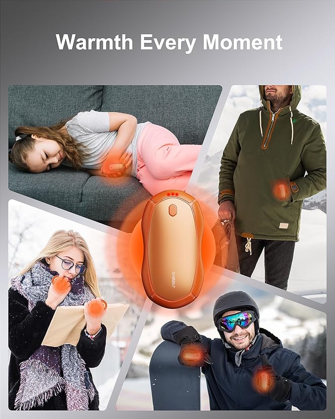 Hand Warmers Rechargeable, Electric Hand Warmers 2 Pack with Smart Chips Long Safe Heat, Portable Pocket Heater,Gifts for Christmas,Golf,Camping,Hunting, Stocking Stuffers