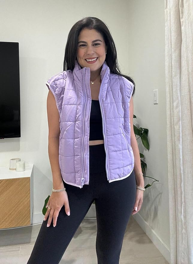 Zeagoo Womens Puffer Vest Ladies Sleeveless Zip Up Outerwear Warm Puffer Lightweight Down all Winter Jackets Coats 2025