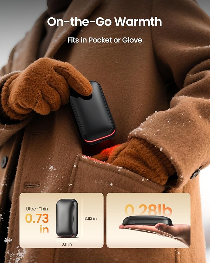 Gaiatop Electric Hand Warmers Rechargeable, Magnetic Pocket Hand Warmer 2-Pack, 3s Fast Heating, Fits in Gloves, for Winter Sports, Hunting Accessories, Stocking Stuffers Gifts for Men Women