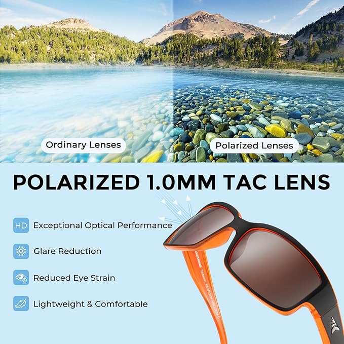 KastKing Skidaway Polarized Sport Sunglasses for Men and Women,Ideal for Driving Fishing Cycling and Running,UV Protection