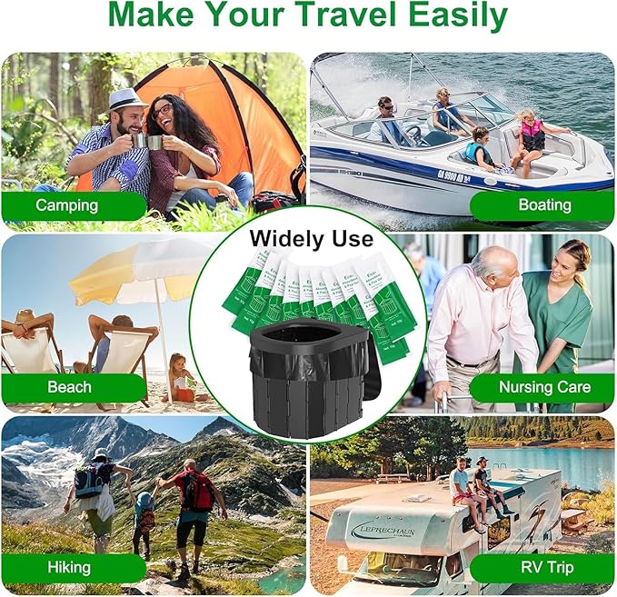 50 pack Portable Toilet Absorbent Gel Powder, Poo Gel for Camping Toilet Powder, Poo Urine Powder for Potty Bags, Poo Deodorizing Treatment for Outdoor Camping Hiking Emergency Toilet (50Pack)