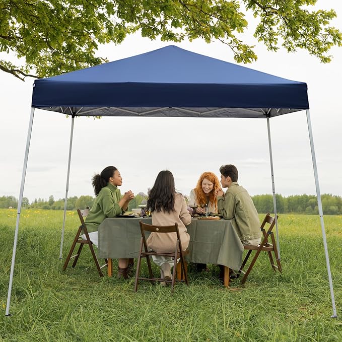 Outvita Canopy 10'x10' Pop Up Commercial Instant Gazebo Tent, Waterproof & UV Protection Canopy Tent with Slant Legs for Party Wedding Birthday BBQ Events