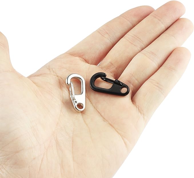 SWATOM Small Mini Carabiner Clip Tiny Spring Snap Hook Keychains Micro Carabiners for Paracord EDC Alloy Key Rings Outdoor Hiking Fishing Camping Backpack Accessories