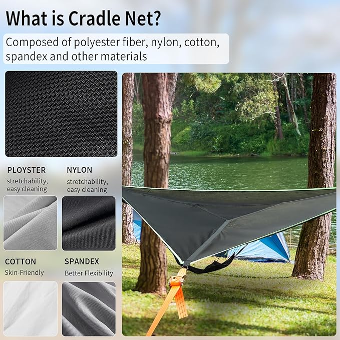 Triangle Camping Hammock, 13 Ft Giant Comfortable Hammocks for Outside, Ratches and Straps Included, Outdoor Hammock Max 1100 Lbs for 3 to 6 Adult Capacity for Party, Gathering