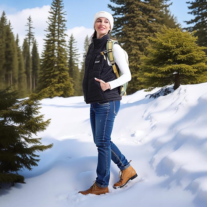 Women’s Heated Vest with Battery Pack Included, 7.4V Smart Washable Rechargeable Electric Lightweight Heating Vest