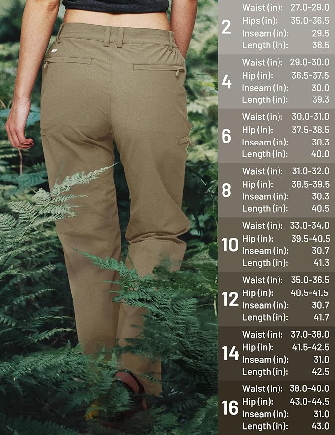 MIER Women's Quick Dry Cargo Pants Lightweight Tactical Hiking Pants with 6 Pockets, Stretchy and Water-Resistant