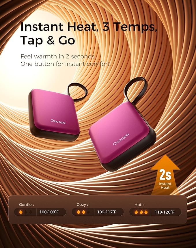 OCOOPA Hand Warmers Rechargeable - Stylish Electric Handwarmers, 2S Heating Heated Gloves for Women, Handheld Heater Portable, UL Certified, Christmas Essentials, Unique Gifts, UT5 Nano