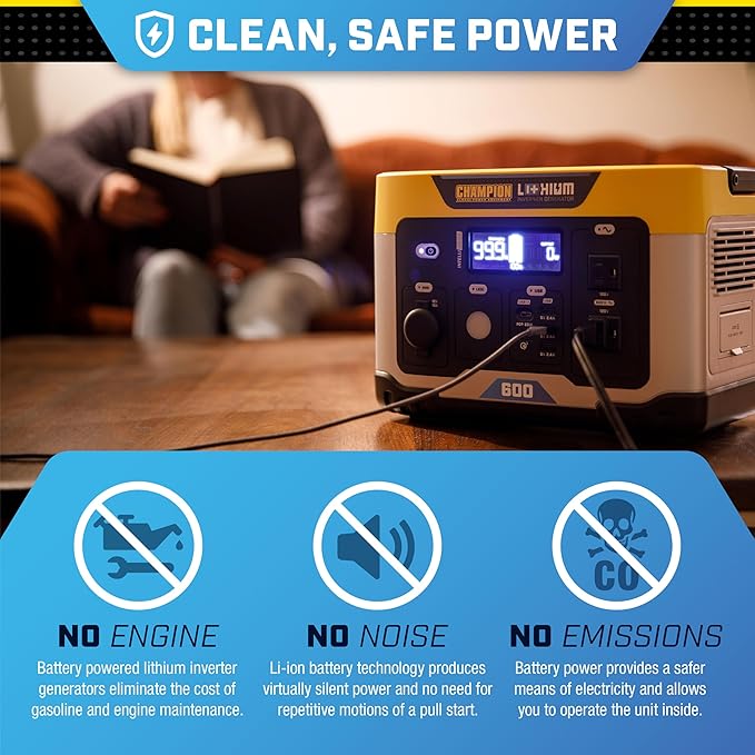 Champion Power Equipment 579-Wh Portable Solar Power Station and 200-Watt Solar Panel