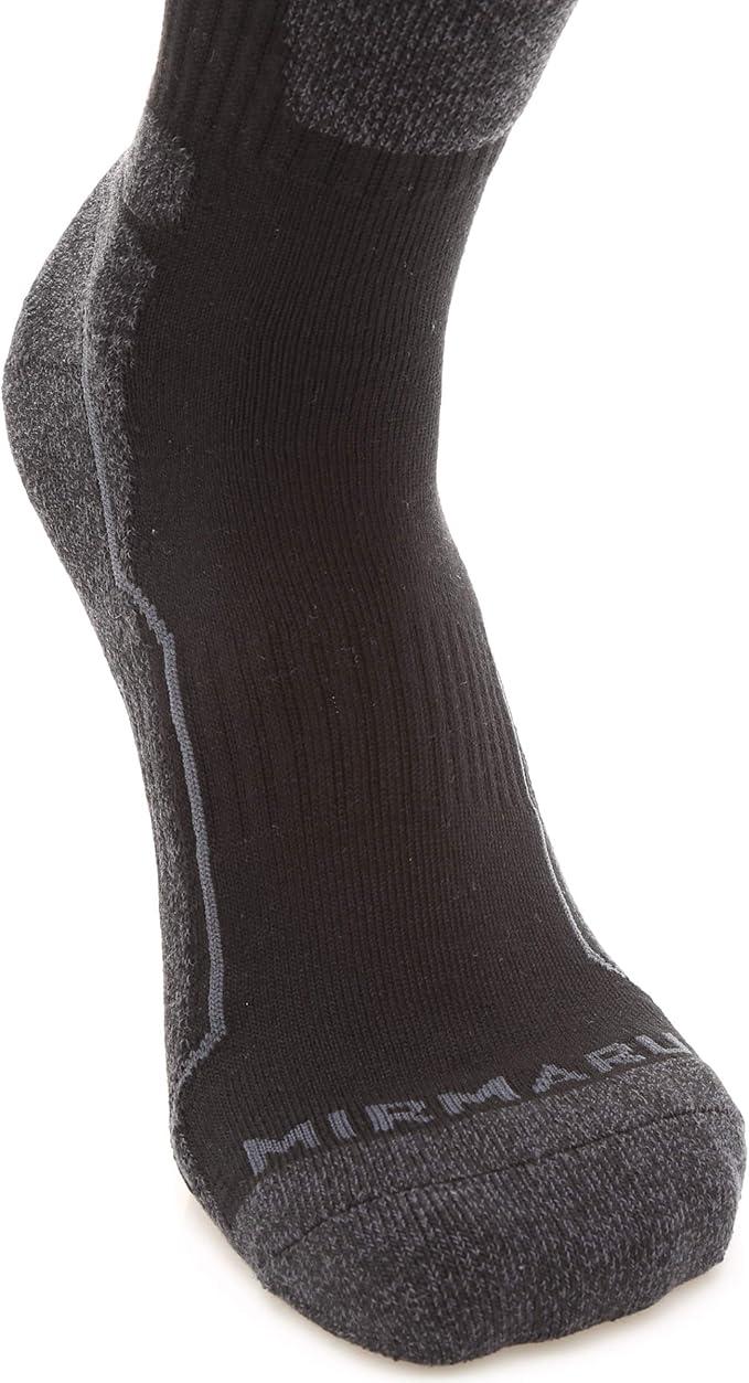 MIRMARU Men's 5 Pairs Hiking Outdoor Trail Running Trekking Moisture Wicking Cushion Crew Socks