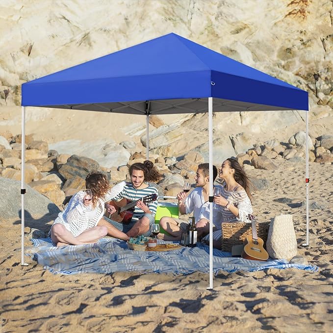 Northroad 8X8 FT Pop Up Canopy, Outdoor Instant Canopy Tent Slant Legs with Carrying Bag, Portable Gazebo Shelter for Wedding Party,Commercial Event,Patio,Garden,Beach -Blue
