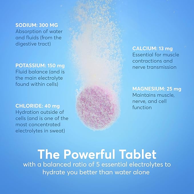 Nuun Sport Electrolyte Tablets with Magnesium, Calcium, Potassium, Chloride & Sodium, Gluten Free & Vegan, Watermelon, 8 Pack (80 Servings Total)