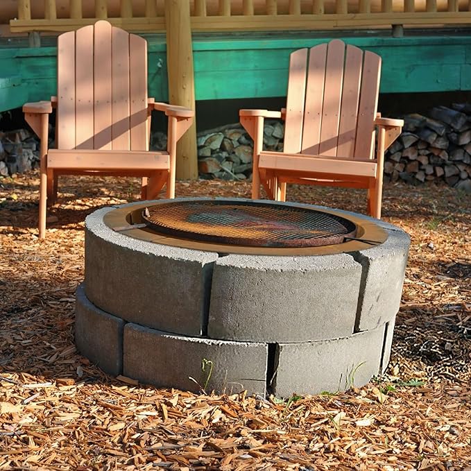 Outdoor Fire Pit Ring-27.5" Outer 23.6" Inter-Round Fire Pit Insert-Corten Steel Firepit Liner Heavy Duty Metal Camping Fire Ring Above or In-Ground for Backyard Garden Bonfire