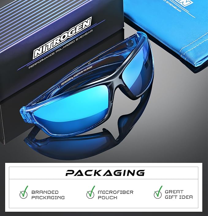 Nitrogen Polarized Wrap Around Sport Sunglasses for Men Women UV400 Driving Fishing Running Sun Glasses