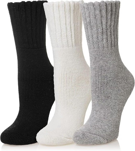Eyean Merino Wool Socks Thermal Winter Ski Warm Thick Cozy Boot Hiking Socks for Women Men 3 Pairs