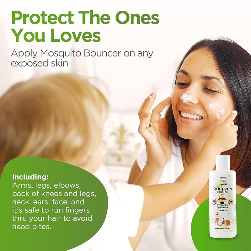"Mosquito Bouncer Lotion" 4 fl. oz. (pack of 1) A natural, soothing, non toxic, lotion to keep Mosquitos, Ticks, Fleas, and Chiggers, away from you and your family.
