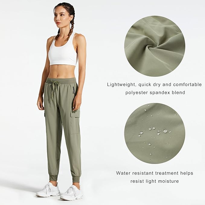 Libin Women's Cargo Joggers Lightweight Quick Dry Hiking Pants Athletic Lounge Casual Travel