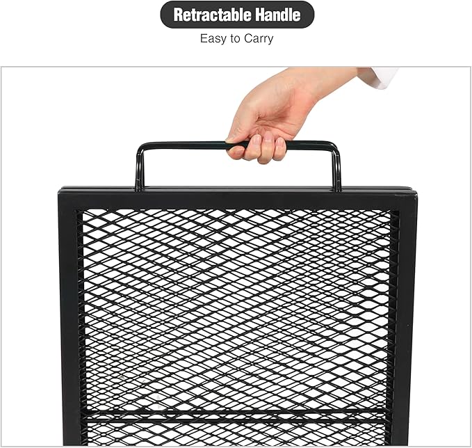 Lineslife Fire Pit Cooking Grate, Portable Rectangle Campfire Grill Grate with Handles, Heavy Duty Outdoor Steel Campfire BBQ Grill for Outside, Camping Cookware and Accessory, 36 Inch
