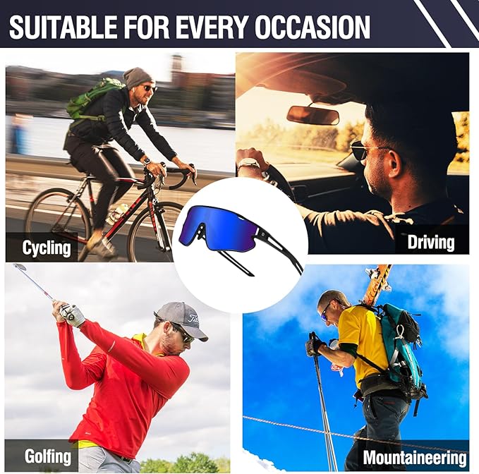 DUCO Sports Polarized Sunglasses for Men Women Running Sunglasses Fishing Cycling Baseball Glasses UV400 Protection DC0023