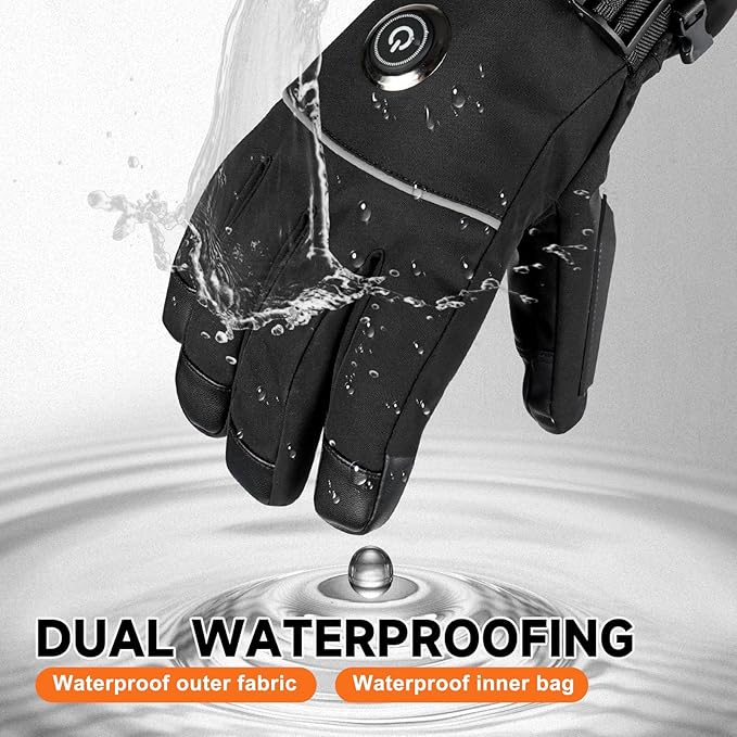 Heated Gloves, 5V 6000mAh Rechargeable Heated Gloves for Men Women, Waterproof & Upgrade Non-Slip Electric Heating Glove for Motorcycling, Hunting, Skiing, Outdoor Work
