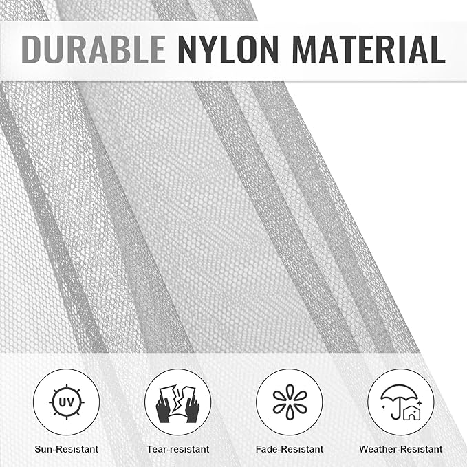 COWVIE Gazebo Replacement Netting Screen, 12' x 16' Universal Gazebo 4-Panel Mosquito Sidewalls with Double Zippers for Outdoor Patio (Only Netting)
