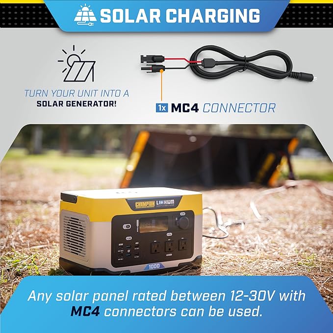 Champion Power Equipment 998-Wh Portable Solar Power Station and Two 200-Watt Solar Panels