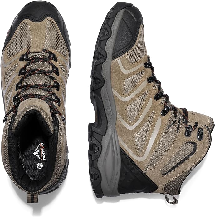 NORTIV 8 Men's Ankle High Waterproof Hiking Boots Outdoor Lightweight Shoes Trekking Trails Armadillo