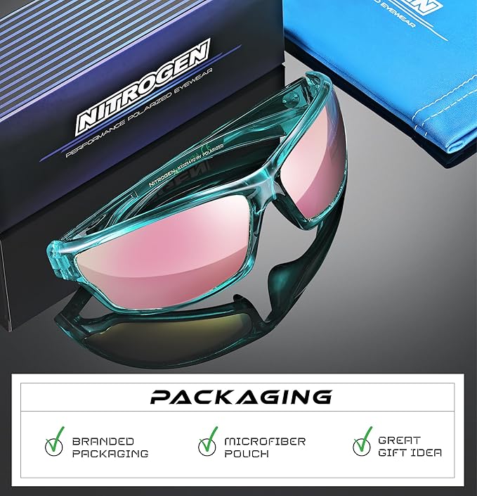 Nitrogen Polarized Wrap Around Sport Sunglasses for Men Women UV400 Driving Fishing Running Sun Glasses