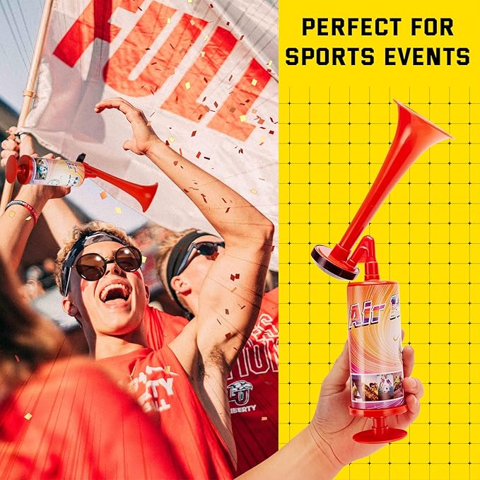 FARBIN Air Horns for Safety Boat Air Horn Airhorns Horn loud for Bear Dogs Portable Pump Air Horn for Sports Events Hiking Boating (Large ABS handheld horn 4PCS)