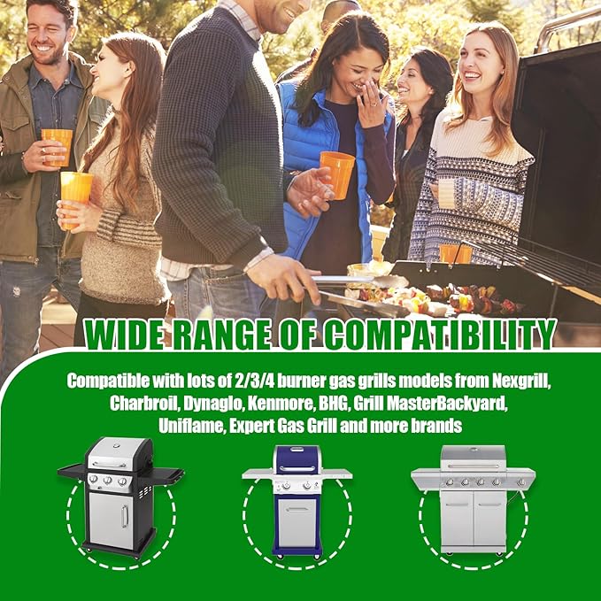 Uniflasy Grease Tray with Catch Pan and Foil Liner Universal fits Nexgrill, Dynaglo, Cuisinart, Charbroil, Kenmore,BHG,Master,Expert Gas Grill,Drip Tray Pan for 2/3/4 Burner Grill 10Pcs Aluminum Liner