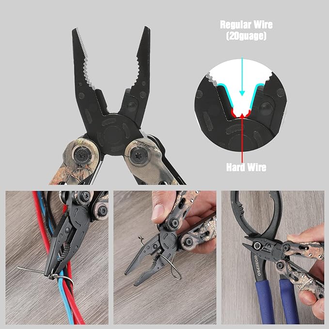 MOSSY OAK Multitool, 13-in-1 Folding Multi Tool Plier with Nylon Sheath, Stainless Steel Camo EDC Tool, Portable Pocket Knife for Camping, Survival, Hunting, Hiking, Outdoor & Christmas Gifts for Men