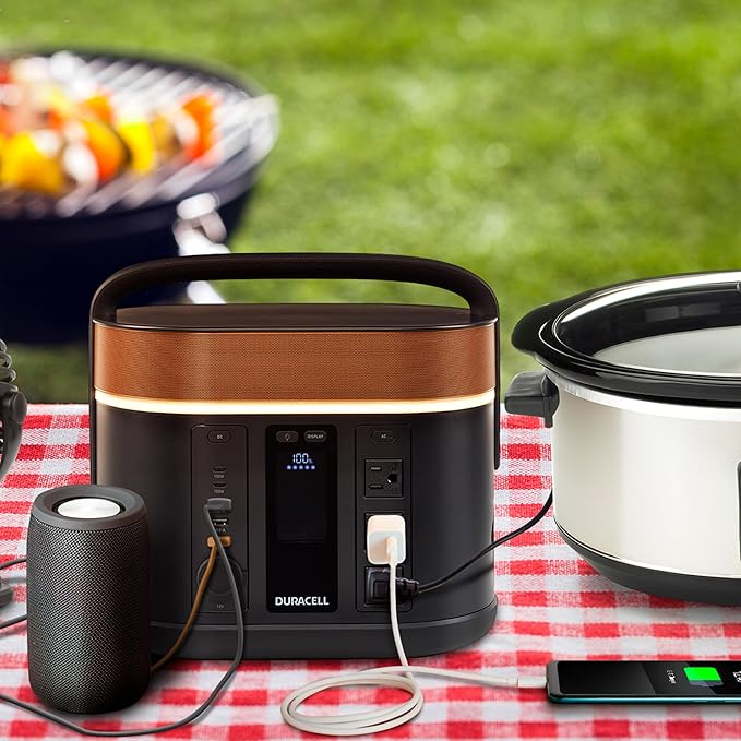 Duracell G800 Portable Power Station – Backup Power for Camping, Home, Emergency Use – 800W Lithium-Ion Battery, AC Outlets, USB-A & USB-C Ports, Solar Powered Capability (Panel Sold Separately)