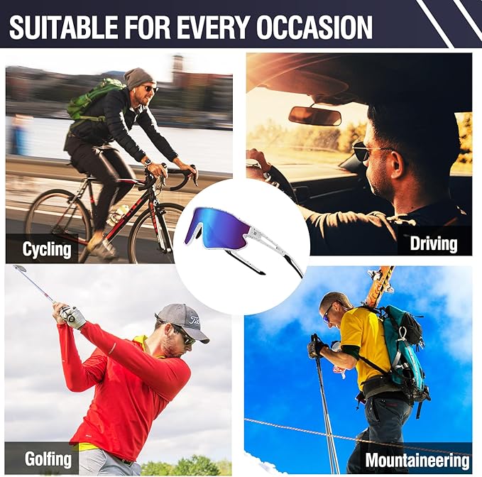 DUCO Sports Polarized Sunglasses for Men Women Running Sunglasses Fishing Cycling Baseball Glasses UV400 Protection DC0023