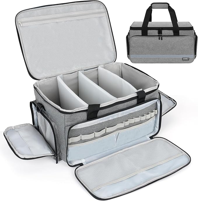 Medical Bag Home Health Nurse Bag Empty First Aid Storage Bag with Detachable Divider Medical Supplies Bag for Nursing Student,Therapist,Doctors(Grey)