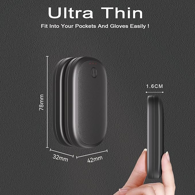 Rechargeable Hand Warmers 2 Pack, MagneticHands Heater, Fast Heating in 3s with 3 Settings, USB-C Electric Pocket Warmer, UL Certified Safe, Perfect for Winter Camping, Hunting Trips, and Golf Games