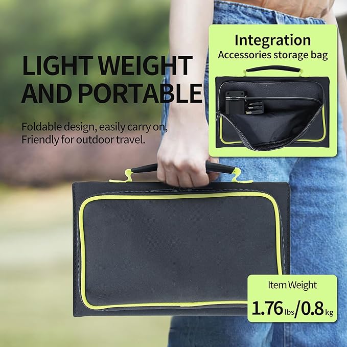 Greenmagic 20 Watt Portable Solar Battery Charger Ideal for Power Battery, Power Station, Smartwatches, Phones, Powerbank, Tablets, Laptops, Cameras, Game Consoles etc Waterproof Fast Charging