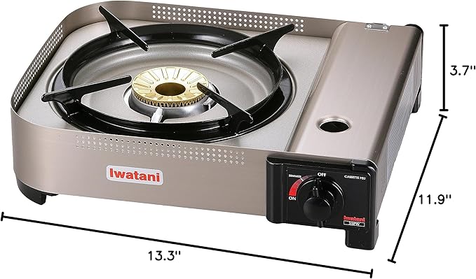 Iwatani 35FW Single-Burner Butane Portable Cooktop Indoor & Outdoor Cooking Stove Medium