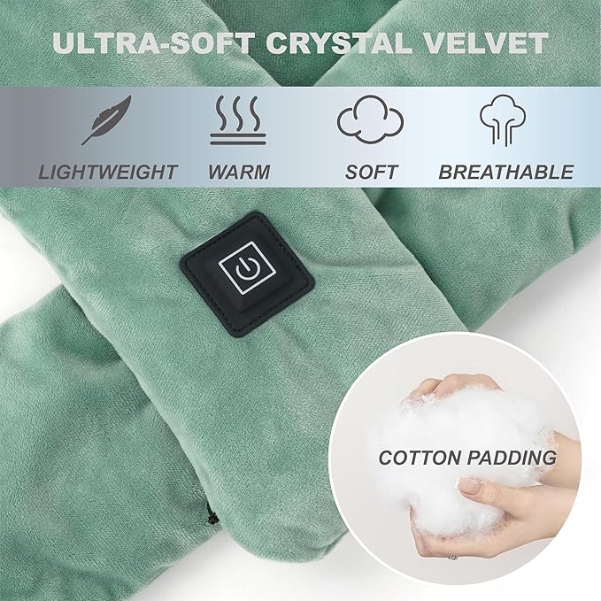 Heated Neck Wrap with 5000 mAh Power Bank, Cordless Heating Pad with Adjustable 3 Heat Settings, Soft Neck Warmer for Pain Relief, Muscle Relaxation, Portable Heated Neck Scarf