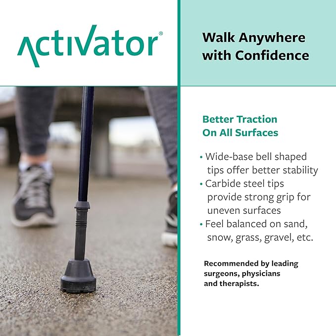 Urban Poling ACTIVATOR® Walking Poles for Balance and Rehabilitation – 1 Pair – Ergonomic CoreGrip™ Handles – Adjustable, Collapsible, and Lightweight for Stability and Recovery in Evening Black